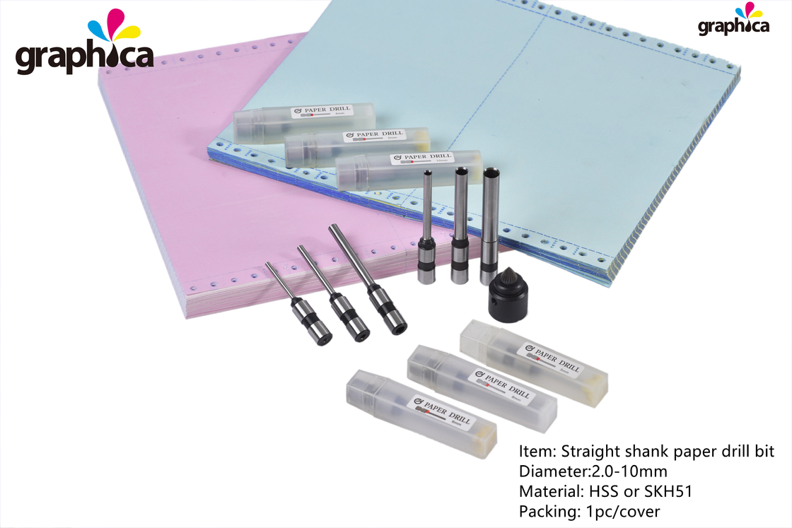 Δικαιούμενο OEM ODM HSS Straight Shank Paper Drill Bits Set για μηχανές τρύπησης τρυπών
